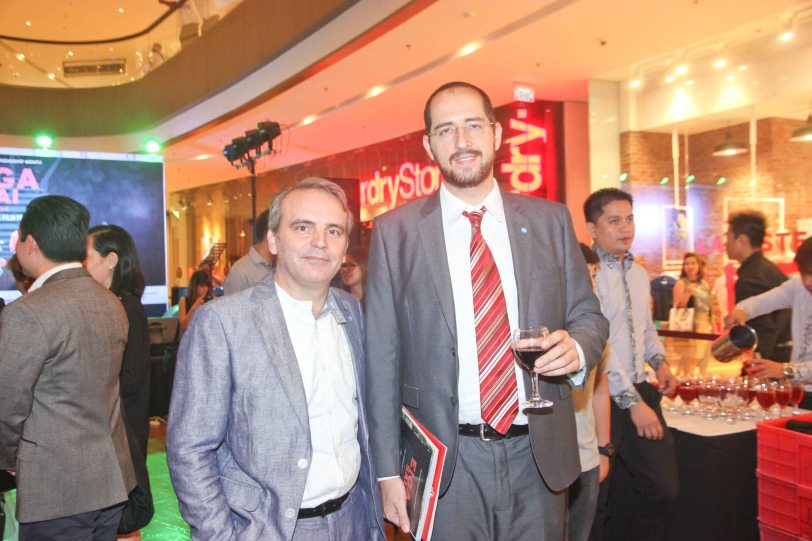 from right: Instituto Cervantes Manila Managing Dir Carlos Madrid and Instituto Cervantes Deputy for Cultural Affairs Jose Fons at the Shang East Wing where the opening of Eiga Sai fest was held. The Eiga Sai Japanese Film Festival will screen films for free  from July 4 to 13, 2014 at the Shang Cineplex, Shang Rila Plaza Mall. Photo by Jude Bautista