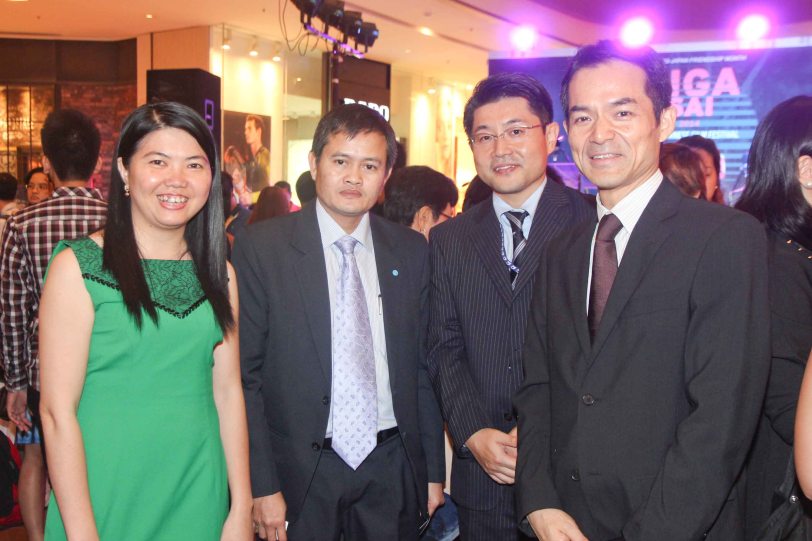 from left: Vietnam Emb 2nd Secretary Le Thi Thu Thuy, Laos Emb 2nd Secretary Phoungern Soukvilai, JICA Sr. Representative Kunihiro Nakasone and Japan Foundation Managing Dir Shuji Takatori at the Shang East Wing where the opening of Eiga Sai fest was held. The Eiga Sai Japanese Film Festival will screen films for free from July 4 to 13, 2014 at the Shang Cineplex, Shang Rila Plaza Mall. Photo by Jude Bautista