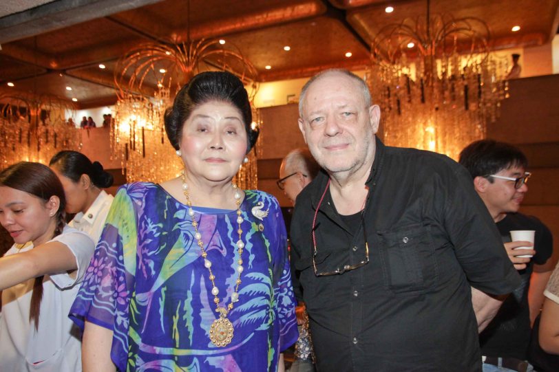 Cong. Imelda Marcos with Film Auteur Max Tessier. Photo was taken during MARIQUINA Cinemalaya gala night last August 2014 at the CCP. Photo by Jude Bautista