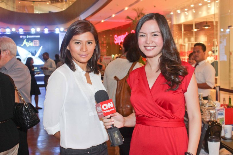 from left: Mylene Dizon & CNN Phil Reporter Patricia Fernandez. ASIA ON SCREEN 2015 film fest will run at the Shang Cineplex, Shangri-La Plaza Mall from May 8-12, 2015. Photo by Jude Bautista