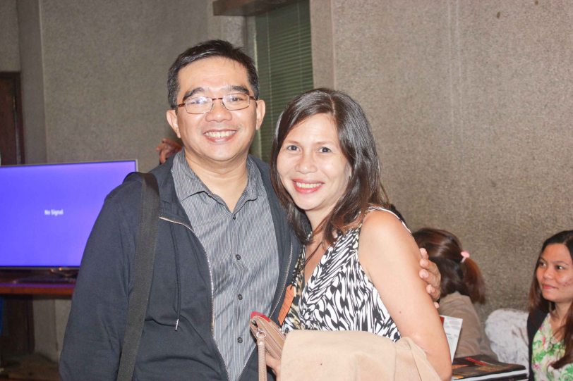 Librettist Dennis Marasigan with actress Mailes Kanapi. Jesse Lucas FULL RANGE is part of the TRIPLE THREATS series The composers at CCP Tanghalang Aurelio Tolentino last August 20, 2015. Photo by Jude Bautista