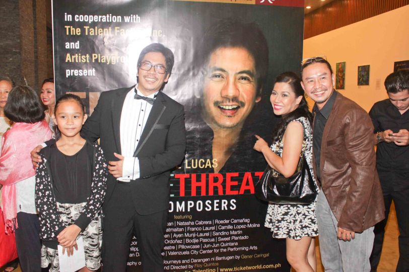 from right: Eric & Tex Ordoñez, Jesse Lucas and Lian Ordoñez. Jesse Lucas FULL RANGE is part of the TRIPLE THREATS series The composers at CCP Tanghalang Aurelio Tolentino last August 20, 2015. Photo by Jude Bautista